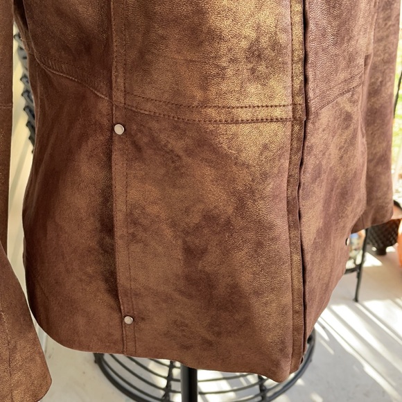 Ashley B Bernardo Genuine leather zip blazer (M) - Picture 4 of 9